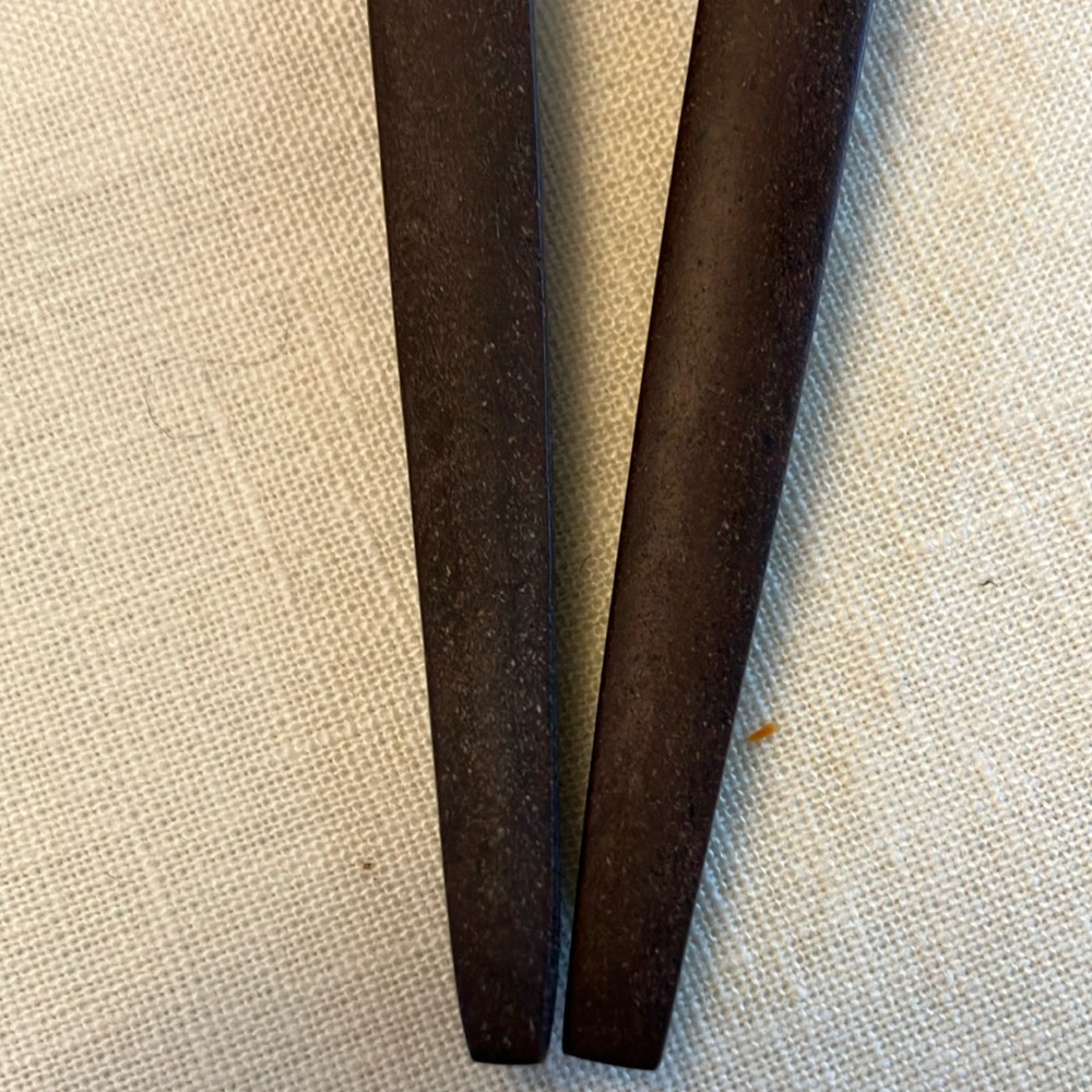 Vintage Ekco Eterna Canoe Muffin 2 pc Elegant Faux Rosewood Handle SERVING SET - Picture 11 of 15